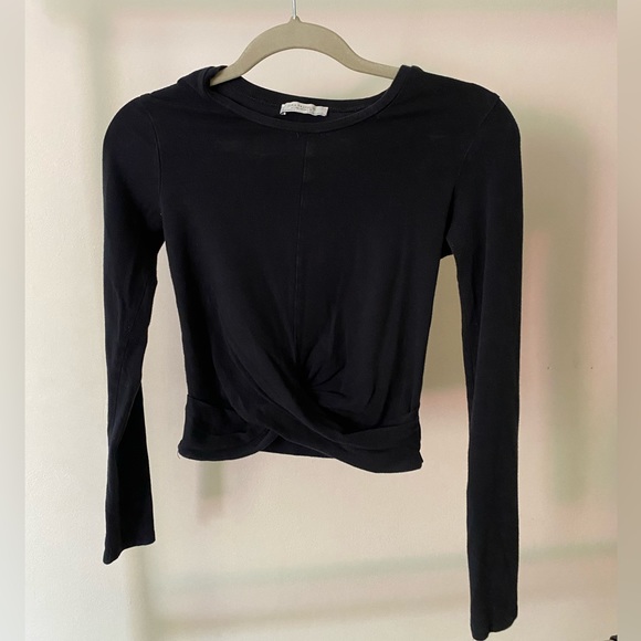 Zara Trafaluc black long sleeve crop top - Picture 1 of 2